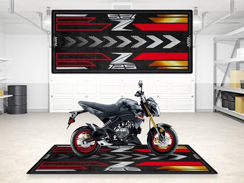 Garage Mat for Z125 Motorcycle Model, Parking mat, Pit Mat, Washable Non-Slip Garage and Showroom Floor Carpet (Cypher Camo Gray, Size 2: 102 x 47/260 x 120 cm) - color: Cypher Camo Gray, size: 3'11" x 8'6"