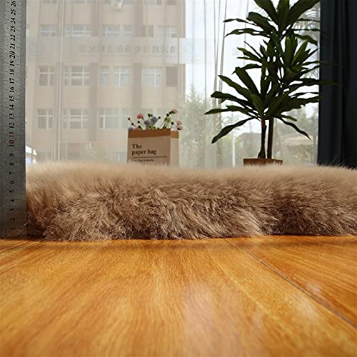 Real Genuine Sheepskin Rug Natural Fur Rug Sheep Skin Rugs Full Sheepskin Rugs Authentic Sheep Skin Throw Lambskin Seat Covers for Chairs Wool Seat Pad Cushion (2.3X3.28 ft) - color: 4