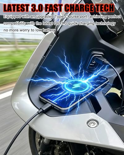 Upgraded Dual Fast Charge USB Type-C 3.0 Charger Cable Transfer Interface Converter Compatible with CFMOTO 300SS/450SS/450NK/800NK 2023 2024 2025 2026,CFMOTO 450SS Accessories