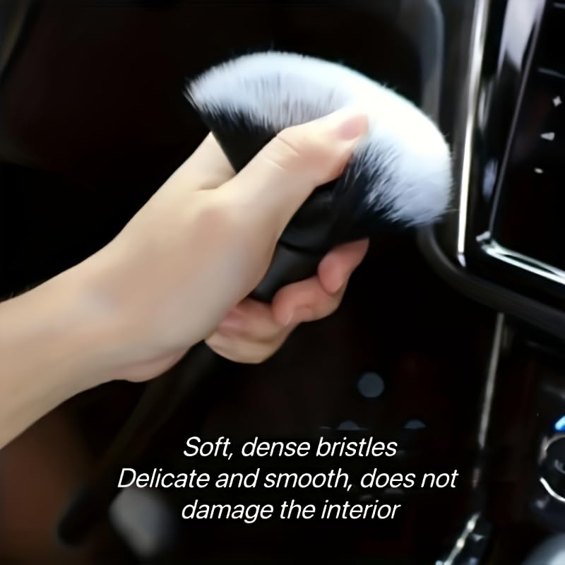 2pcs Car Detailing Brush, Ultra Soft Car Detail Brush Kit for Elegant Surfaces, Auto Scratch-Free Cleaner Kit for Car Interior & Exterior, Wheels, Dashboard, Engine Bay (Long+Short Handle)