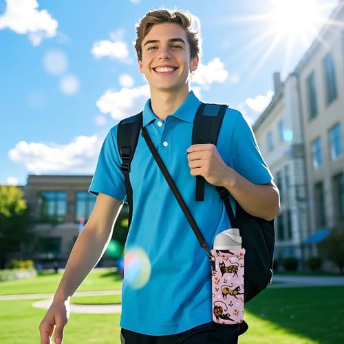 RICHEN Neoprene Water Bottle Carrier Bag with Adjustable Shoulder Strap,Insulated Water Bottle Cover for Stainless Steel/Glass/Plastic Bottles - color: BC-51, size: 750ml