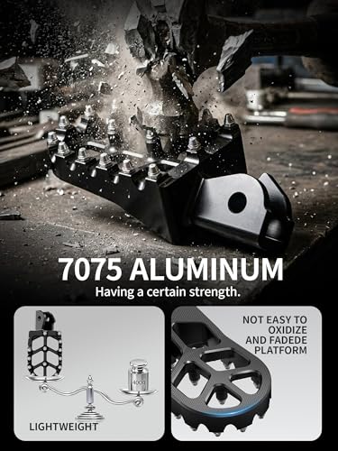 JFG RACING Dirt Bike Foot Pegs,7075 Aluminum CNC Pedals Rests for Surron Light Bee X and S/E Ride Pro S SS SR/CRF150F CRF230F 03-19/CRF250F 19-24/XR150L 15-24/KDX200 83-94-Black - color: black
