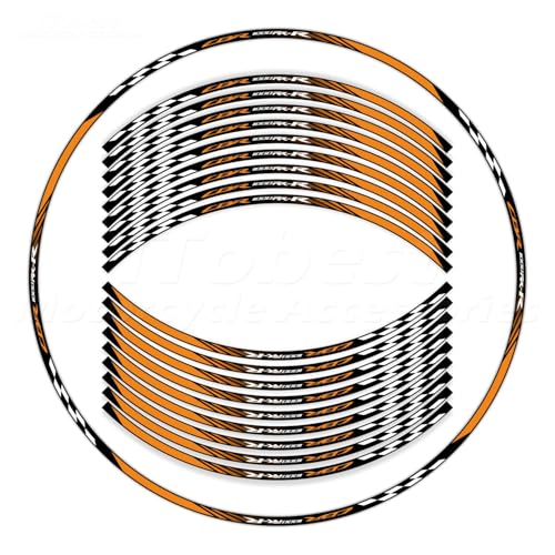 CBR 17 inch Wheel Rim Stickers Decals Tape Compatible with CBR1000RR-R 2004-2025 Motorcycle Reflective Rim Tapes Sticker Stripe (Orange) - color: Orange