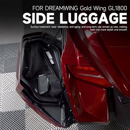 Motorcycle Saddle Bag Lid Organizers Side Case Trunk Storage Gear Bag Pocket Compatible with Honda Gold Wing Tour DCT Airbag 1800 GL1800 F6B GL 1800 2018-Up (A Pair of Bags)