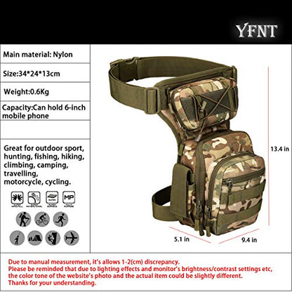 Tactical Drop Leg Bag for Men Women Military Thigh Pouch Outdoor Motorcycle Riding Hiking Waist Fanny Pack Travel Bag, Cp - color: Cp