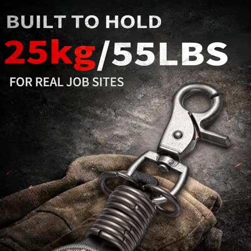 Heavy Duty Glove & Hat Clip with Carabiner, All-Metal Spring Clamp Work Glove Holder for Tool Belt, Harness, Backpack - style: Concho