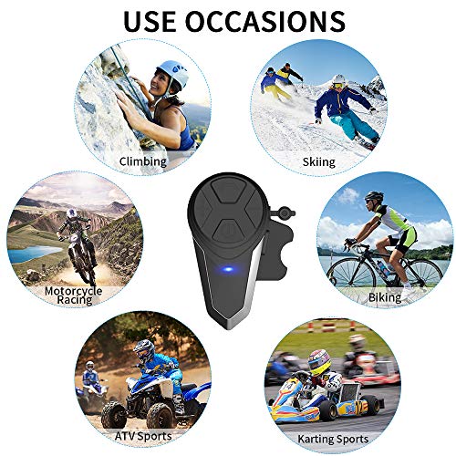 Motorcycle Bluetooth Headset, BT-S3 Bluetooth 5.0 1000M Helmet Intercom Headset up to 3 Riders for Ski/ATV/Dirt Bike/Racing/Climbing(Dual) - size: BT-S3 Dual Pack