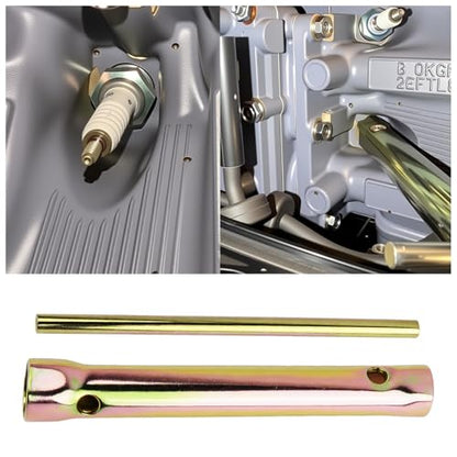 Double Ended 16-18mm Spark Plug Wrench,Sturdy 5/8 Spark Plug Socket with Labor-Saving Lever,Professional Motorcycle Sparks Plugs Tool Spanner to Disassemble Sparks Plugs