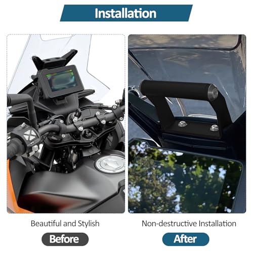 for 790 890 Adventure 2024-2025 790 890 Adventure R 2024 2025 Motorcycle GPS Phone Holder Auxiliary Nav Screen Mount Navigation Tower GPS Bars(12mm) - size: 12mm