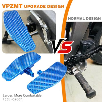 Blue Universality 10mm Rear Diamond Passenger Foot Pegs Mini Floorboards for Harley Touring Road glide, Road king, Electra glide, Street glide, Dyna & Softail Fat Boy, Street Bob, Low Rider ST - color: Passenger Floorboard-Blue
