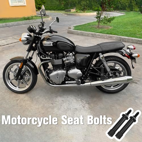2 Pcs Motorcycle Quick Release Seat Bolts Replacement Fit for Triumph Bonneville SE 2009-2013, for Bonneville T100 2001-2015, for Triumph Scrambler 865 2006-2015, Long Tool Free Extended Screw