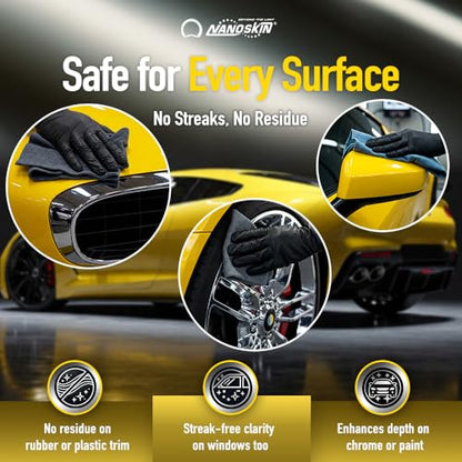 Nanoskin QUICK SHINE Quick Detail Spray 5 Gallons - Waterless Detailer Spray for Car Detailing | Deep Gloss Car Wax Booster & Clay Lubricant | Removes Dust, Smudges, Fingerprints & Other Contaminants, Yellow, 640.00 Fl Oz (Pack of 1) - size: 640 Fl Oz (Pa
