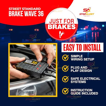 Brake Wave 36 - HEAVY DUTY 36 Light Selectable Flashes 10 AMPS Electronic Brake Flasher Tail & Stop Light Strobe - LED and Incandescent Lights for Cars, Trucks, Motorcycles 12-24V - color: Brake Wave 36