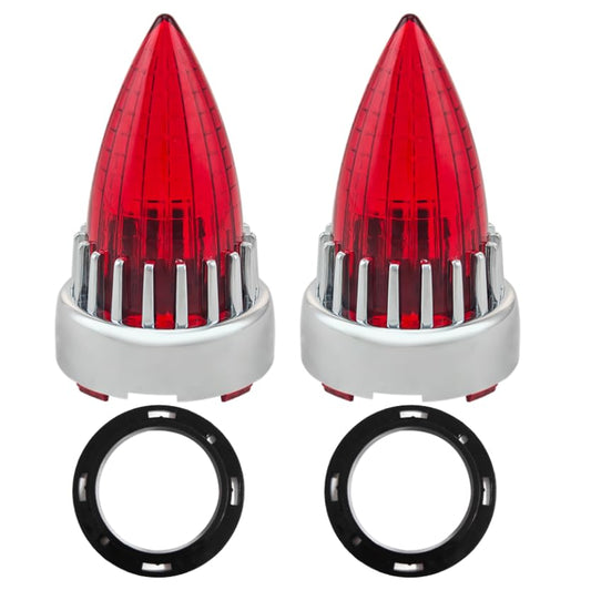 3 1/4" Motorcycle Bullet Turn Signals' Lens Covers 2 Pack, Red Rear Tail Light Lense Replacement Parts for Harley Road King Electra Street Glide Heritage Softail Accessories - color: 3 1/4" bullet red lens