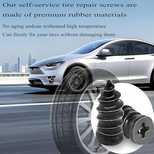 PINKJOY 60 Pcs Tire Repair Nails Self-Tapping Screw Rubber Screw Tool Self-Service Tire Repair NAI for Car Motorcycle Truck - size: 60PCS