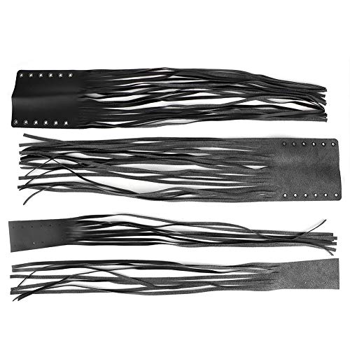 Qiilu Motorcycle Clutch Tassels, Universal Hand Grips Tassel Fringe Wrap Cover Motorcycle Brake Clutch Lever Streamer 7/8in 1in Fit for (Black) - color: Black