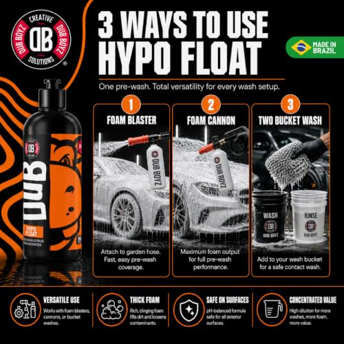 DUB BOYZ Hypo Float Pre-Wash Citrus Concentrate – Powerful Citrus-Based Cleaner for All Vehicle Surfaces, Eco-Friendly, Biodegradable Formula, Prepares for Main Wash (1 Gal) - size: 128 Fl Oz (Pack of 1)