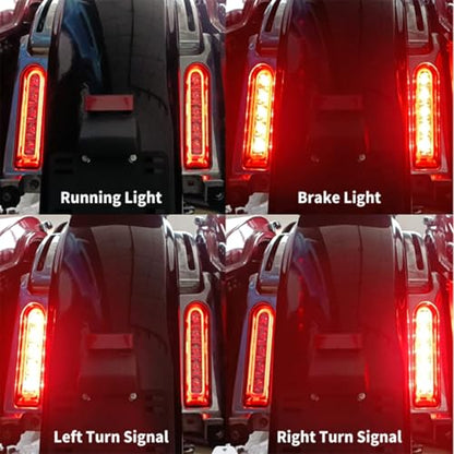 LED Filler Panel Lights Rear Fender Light Turn Signals Fit for Harley Touring Road Glide FLTR Electra Glide FLHT Road King FLHR Ultra Limited FLHTK 2014-2024 (Black Housing Smoke Len) - color: Black Housing Smoke Len