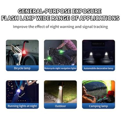 Motorcycle LED Strobe Lights with Remote Control USB Rechargeable 7 Colors Mini Flashing Light Modification Hazard Warning Lights for Outdoor Truck Car Electric Bike
