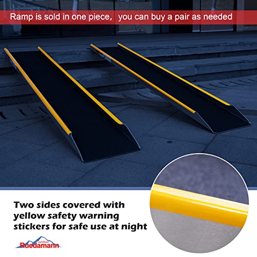 Ruedamann 60" Aluminum Shed Ramps for Lawn Mowers, 1PC 5' Long Lightweight Sturdy Non-Slip Loading Ramps with Grit-Coated Surface, Truck Bed, Motorcycle, ATV, UTV, Trailer, 600 lbs Capacity - size: 60'' - 600 lbs