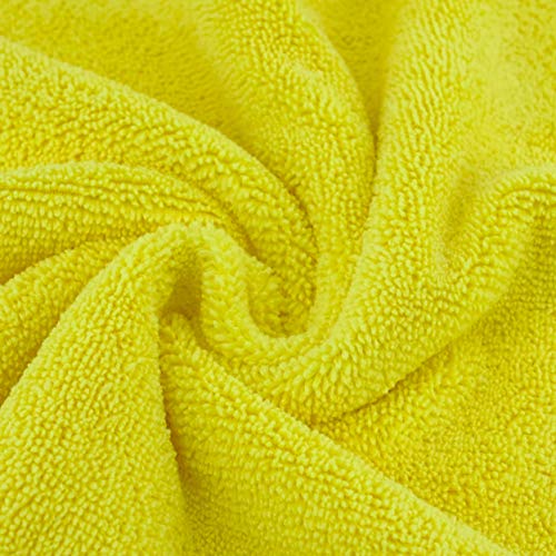 POLYTE Microfiber Cleaning Towel Ultrasonic Cut Edgeless (16x16, 24 Pack, Premium, Blue,Gray,Yellow) - color: Blue,gray,yellow