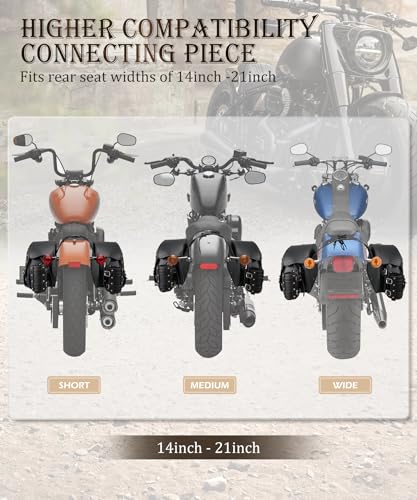 NICECNC Motorcycle Saddlebags Leather, 35L Large Capacity Throw Over Saddle Bags Motorcycle Side Luggage Bags with Cup Holders, Compatible with Sportster Softail Dyna Shadow Road King, 2PCS - size: 35L-Brown
