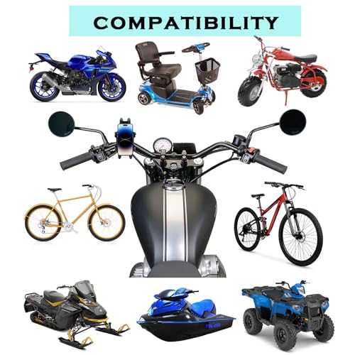 Motorcycle Phone Holder ATV Cell Phone Mount with Vibration Damper,Anti-Shake Sturdy for Bicycle Handlebar Phone Holder 4 Wheeler Dirt Bike Scooter Quad Fit 4.7"-7.1" Smart Phones 360° Rotation