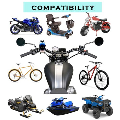 Motorcycle Phone Holder ATV Cell Phone Mount with Vibration Damper,Anti-Shake Sturdy for Bicycle Handlebar Phone Holder 4 Wheeler Dirt Bike Scooter Quad Fit 4.7"-7.1" Smart Phones 360° Rotation