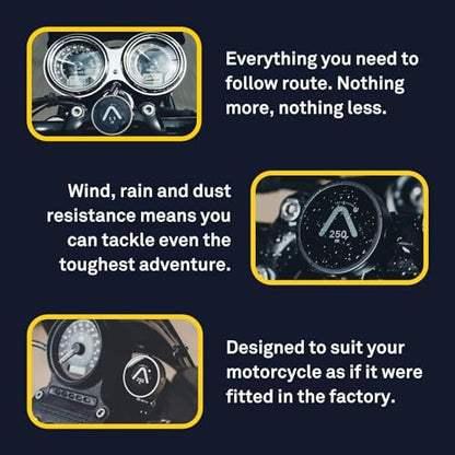 Beeline Moto GPS Computer - Black | Worldwide Route Planning | Weatherproof & 30 Hours Battery Life | USB Charging | Sat Nav for Motorcycle & Scooter with Strap Mount Included | Glove Friendly - color: Black, style: Moto I