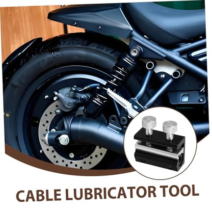ULTECHNOVO Motorcycle Cable Oiler Tool Portable Lubrication Device for Brake Clutch and Throttle Cables Twin Clamp Design for Motorcycles ATVs and Scooters Black