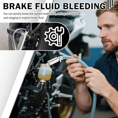 Brake Bleeder Kit,Brake Bleeder Hose One Way Check Valve Kit with Hose/100ml Syringe/Adapters/Clamps/Screws/Caps,Professional Brakes Fluid Bleeders Kits for Cars,Trucks,Motorcycles