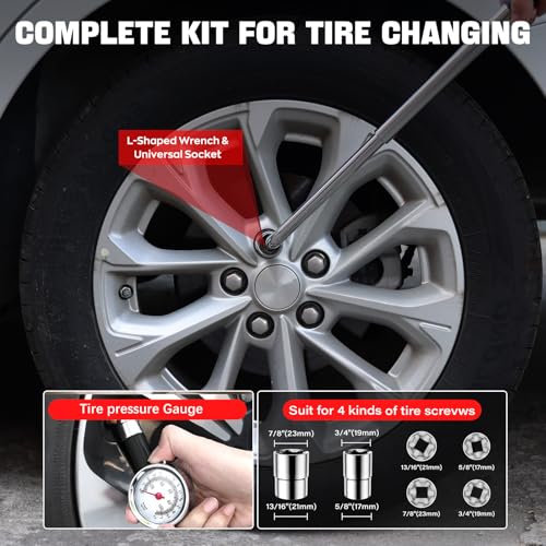 Scissor Jack for Car 2.5 Ton(5512 lbs) Car Jack Kit, Tire Changing kit with Lug Wrench Portable Auto Jack Tool Tire Jack for Car SUV MPV - size: 2.5T-R Scissor Jack with Lug Wrench