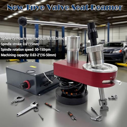 Electric Valve Seat Reamer Universal Manual Valve Seat Cutting Tool for Automotive & Motorcycle, 0.63-2" Machining Range, Precision Air Cushion System, 50-150 RPM 110V