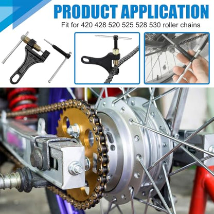 420-530 Chain Breaker, Motorcycle Chain Tool, Link Splitter Pin Remove Tool, Motorcycle Heavy Duty Link Breaker Splitter Fit for Bicycle Dirt Pit Bike ATV Quad Go-Kart #40 41 428 520 530 525