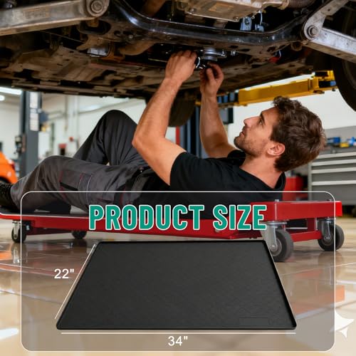 Oil Drip Mat for Under Car, 34'' x22'' Oil Spill Mat for Garage Floor, Silicone Large Oil Drip Pan, No Splatter Non-Slip Oil Catch Tray, Protect Garage Surface from Spill & Stain-Black - color: Black-02