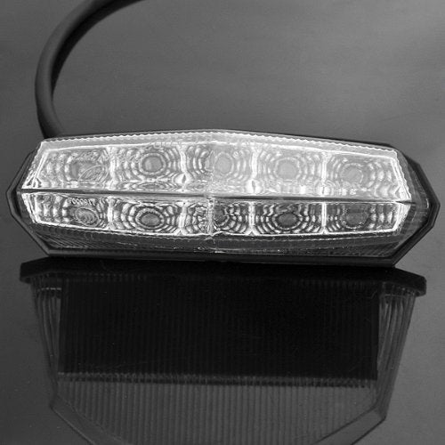 Astra Depot 1x Universal Clear Lens 10 Red LED Brake Stop Running Rear Tail Light For Motorcycle Standard Sport ATV Quad Dirt Bike
