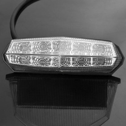 Astra Depot 1x Universal Clear Lens 10 Red LED Brake Stop Running Rear Tail Light For Motorcycle Standard Sport ATV Quad Dirt Bike