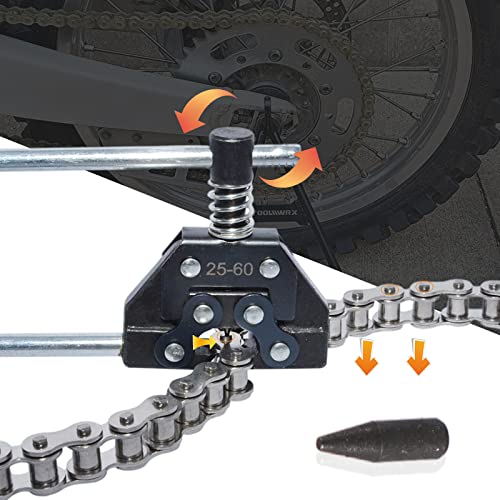 Roller Chain Breaker Cutter Chain Holder Puller Disassembly Tools Kit #25-60 Chains Replacement Set for Bicycle Motorcycle Go Kart ATV