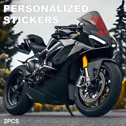 Hahaha Car Stickers Decals, Joker Haha Car Windshield Stickers, Funny Motorcycle Helmet Decal, Evil Auto Body Window Bumper Laptop Cooler Cup Decals Universal for Trucks Motorcycles (Red) - color: red