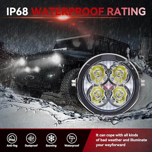 2PCS 3inch 80W LED Light Pods with Amber Covers, 9600LM Yellow Fog Light Pods LED Light Bar Offroad Driving Lights,for Jeep Wrangler Truck Car ATV SUV Motorcycle Cabin Boat (2Pcs 3Inch Lights) - size: 2Pcs 3Inch Lights