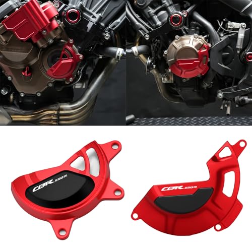 Motorcycle Engine and Clutch Guard Protection Compatible with CBR650R 2024 2025 Engine and Clutch Cover Crash Frame Slider Falling Protector 2025 CBR650R Accessories -RDBK - color: redblack, size: Type-A+B