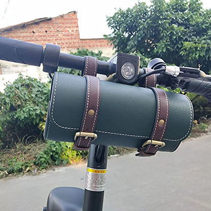 YIBO Motorcycle Fork Bag Quick Release Bag Side Bag Waterproof Universal Tool Bag American Bicycle Side Bag Leather Small Tool Bag (Green 1) - color: Green 1