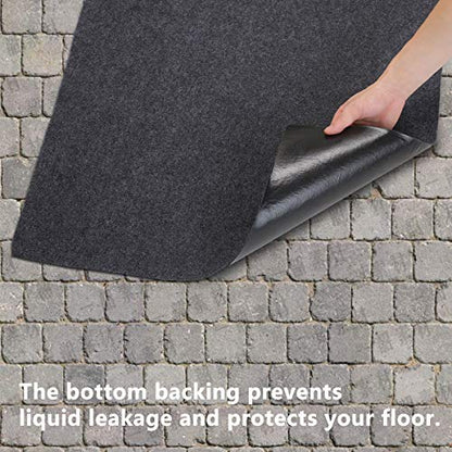Cleanable Floor Oil Spill Mat, Oil Absorbing pad Durable Protective Surface Can be Used for car Oil Change (38in×36in)