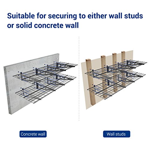FLEXIMOUNTS WR26B-SBA 2' x 6' Wall Shelf Garage Storage Rack (2 Pack), Black, 24" x 72" - color: Black, size: 24" x 72"