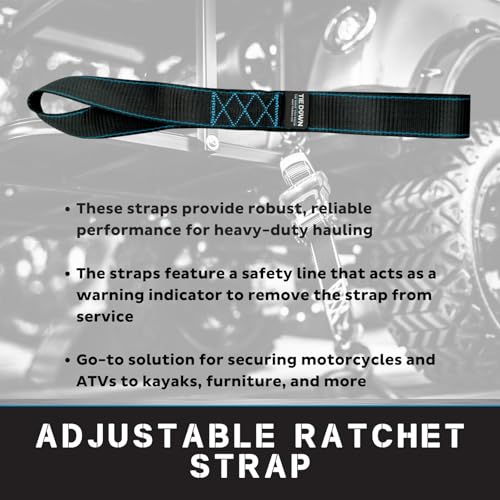 Tie Down 1.5 inch x 17 inch Black Heavy Duty Soft Loop Straps, 4-Pack Kit - 10427 lbs. Breaking Load Limit - color: Black