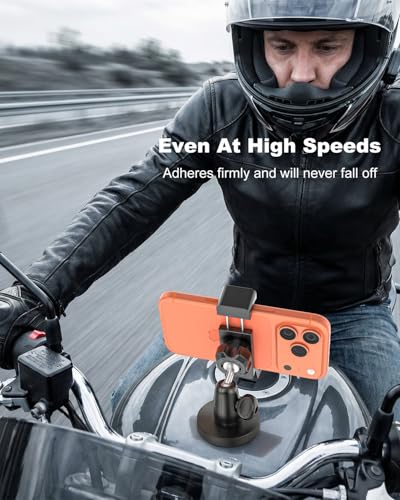 Magnetic Phone Holder for Motorcycle Gas Tank[Anti-Scratch]Strong Magnet Motorcycle Phone Mount for Harley Davidson, Indian Motorcycle, Kawasaki, Honda, Yamaha, BMW Motorrad, Fit iPhone 17 16