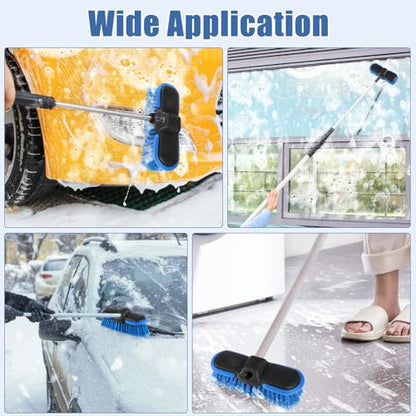 Car Wash Brush Head with Soft Bristle 8'', Car Cleaning Brush with Protective Bumper for Cleaning Auto Cars Trucks RV Boat Deck