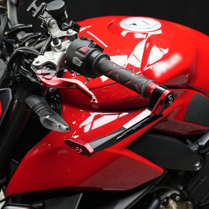 Motorcycle Brake Clutch Lever Guards Bar End Handguard Compatible with H.onda CBR 500R CBR600RR/CBR1000RR | Handlebar Protector CBR125/250R/300R Accessories (Black) - color: Black