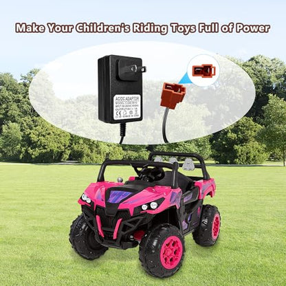 6 Volt Battery Charger for Kids Electric Car, Compatible with Minnie Mouse, BMX X6, Wal-Mart, Moto ATV Quad Car for Kid, Replacement Parts for Ride on Toys Kid TRAX Charger with Red Square Plug - size: Charger