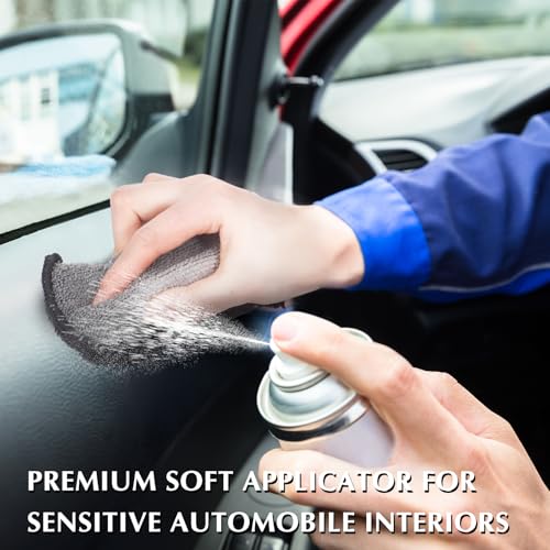 Mudder 8 Pcs Car Interior Scrubbing Sponge 5'' x 3'' Fiber Car Wax Applicator pad Household Cleaning Sponges for Leather Car Seat Couch Cleaning (Gray Black) - color: Gray Black